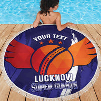 Custom Lucknow India Cricket Beach Blanket Go Champions