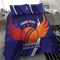 Custom Lucknow India Cricket Bedding Set Go Champions