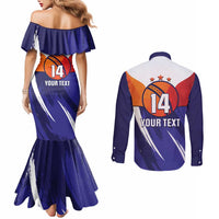 Custom Lucknow India Cricket Couples Matching Mermaid Dress and Long Sleeve Button Shirt Go Champions
