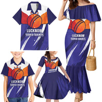 Custom Lucknow India Cricket Family Matching Mermaid Dress and Hawaiian Shirt Go Champions