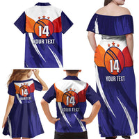 Custom Lucknow India Cricket Family Matching Off Shoulder Maxi Dress and Hawaiian Shirt Go Champions