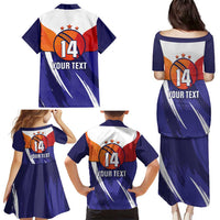 Custom Lucknow India Cricket Family Matching Puletasi and Hawaiian Shirt Go Champions