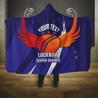 Custom Lucknow India Cricket Hooded Blanket Go Champions