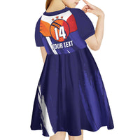 Custom Lucknow India Cricket Kid Short Sleeve Dress Go Champions