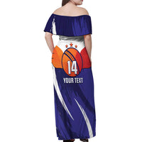 Custom Lucknow India Cricket Off Shoulder Maxi Dress Go Champions