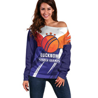Custom Lucknow India Cricket Off Shoulder Sweater Go Champions