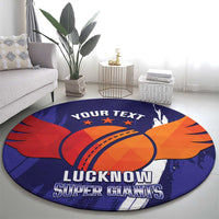 Custom Lucknow India Cricket Round Carpet Go Champions