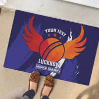 Custom Lucknow India Cricket Rubber Doormat Go Champions