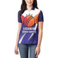 Custom Lucknow India Cricket Women Polo Shirt Go Champions