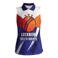 Custom Lucknow India Cricket Women Sleeveless Polo Shirt Go Champions