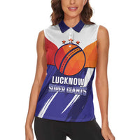 Custom Lucknow India Cricket Women Sleeveless Polo Shirt Go Champions