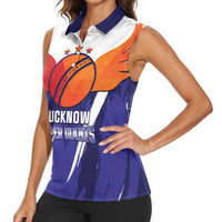 Custom Lucknow India Cricket Women Sleeveless Polo Shirt Go Champions