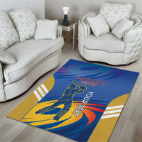 Custom Mumbai India Cricket Area Rug Go Champions