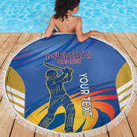Custom Mumbai India Cricket Beach Blanket Go Champions