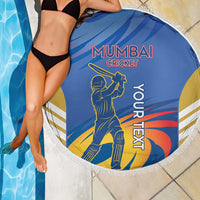 Custom Mumbai India Cricket Beach Blanket Go Champions