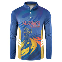 Custom Mumbai India Cricket Button Sweatshirt Go Champions