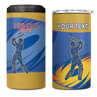 Custom Mumbai India Cricket 4 in 1 Can Cooler Tumbler Go Champions