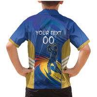 Custom Mumbai India Cricket Family Matching Mermaid Dress and Hawaiian Shirt Go Champions