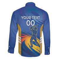 Custom Mumbai India Cricket Family Matching Off The Shoulder Long Sleeve Dress and Hawaiian Shirt Go Champions