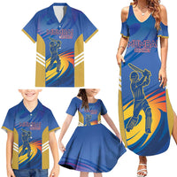 Custom Mumbai India Cricket Family Matching Summer Maxi Dress and Hawaiian Shirt Go Champions
