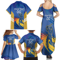 Custom Mumbai India Cricket Family Matching Summer Maxi Dress and Hawaiian Shirt Go Champions