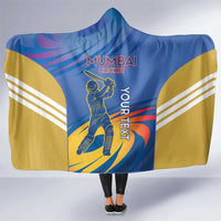 Custom Mumbai India Cricket Hooded Blanket Go Champions