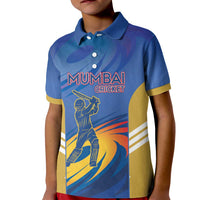 Custom Mumbai India Cricket Kid Polo Shirt Go Champions