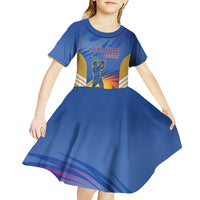 Custom Mumbai India Cricket Kid Short Sleeve Dress Go Champions