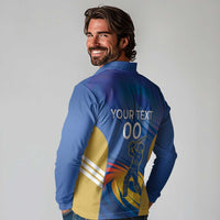Custom Mumbai India Cricket Long Sleeve Polo Shirt Go Champions