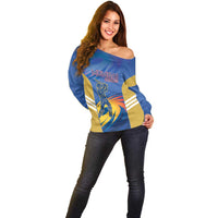Custom Mumbai India Cricket Off Shoulder Sweater Go Champions