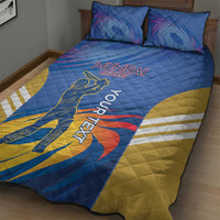 Custom Mumbai India Cricket Quilt Bed Set Go Champions