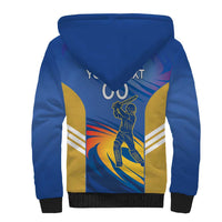 Custom Mumbai India Cricket Sherpa Hoodie Go Champions