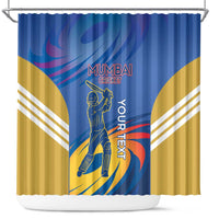 Custom Mumbai India Cricket Shower Curtain Go Champions