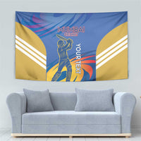 Custom Mumbai India Cricket Tapestry Go Champions