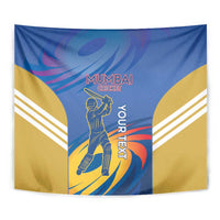 Custom Mumbai India Cricket Tapestry Go Champions