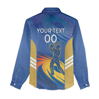 Custom Mumbai India Cricket Women Casual Shirt Go Champions