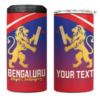 Custom Bengaluru India Cricket 4 in 1 Can Cooler Tumbler Go Champions