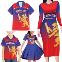 Custom Bengaluru India Cricket Family Matching Long Sleeve Bodycon Dress and Hawaiian Shirt Go Champions