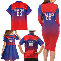 Custom Bengaluru India Cricket Family Matching Long Sleeve Bodycon Dress and Hawaiian Shirt Go Champions