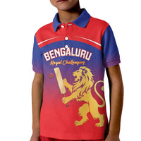 Custom Bengaluru India Cricket Kid Polo Shirt Go Champions