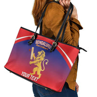 Custom Bengaluru India Cricket Leather Tote Bag Go Champions
