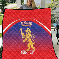Custom Bengaluru India Cricket Quilt Go Champions
