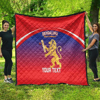 Custom Bengaluru India Cricket Quilt Go Champions