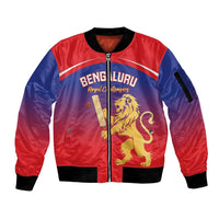 Custom Bengaluru India Cricket Sleeve Zip Bomber Jacket Go Champions