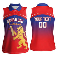 Custom Bengaluru India Cricket Women Sleeveless Polo Shirt Go Champions