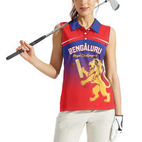 Custom Bengaluru India Cricket Women Sleeveless Polo Shirt Go Champions