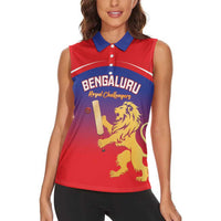 Custom Bengaluru India Cricket Women Sleeveless Polo Shirt Go Champions