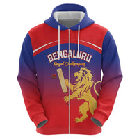 Custom Bengaluru India Cricket Zip Hoodie Go Champions