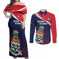 Custom Cayman Islands Cricket Couples Matching Off Shoulder Maxi Dress and Long Sleeve Button Shirt 2025 Sporty Style