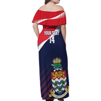 Custom Cayman Islands Cricket Family Matching Off Shoulder Maxi Dress and Hawaiian Shirt 2025 Sporty Style